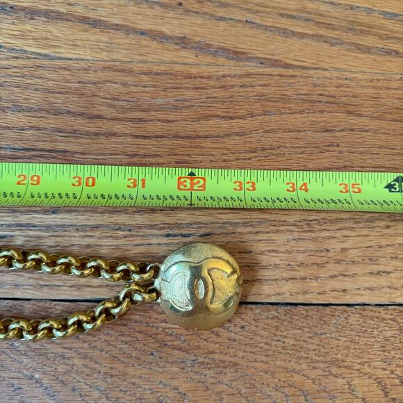 Chanel Vintage Double Strand Belt 32" with CC Medallion Anchors CoA Authentic - Picture 8 of 10